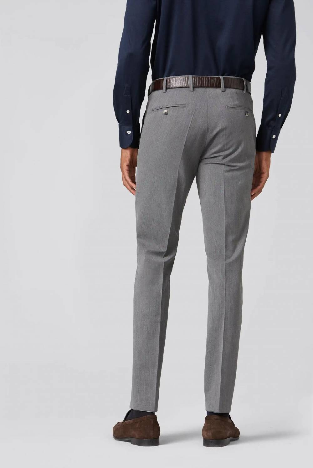 Meyer Pantalone grigio chiaro meyer travel twill modern fit Qualità Garantita