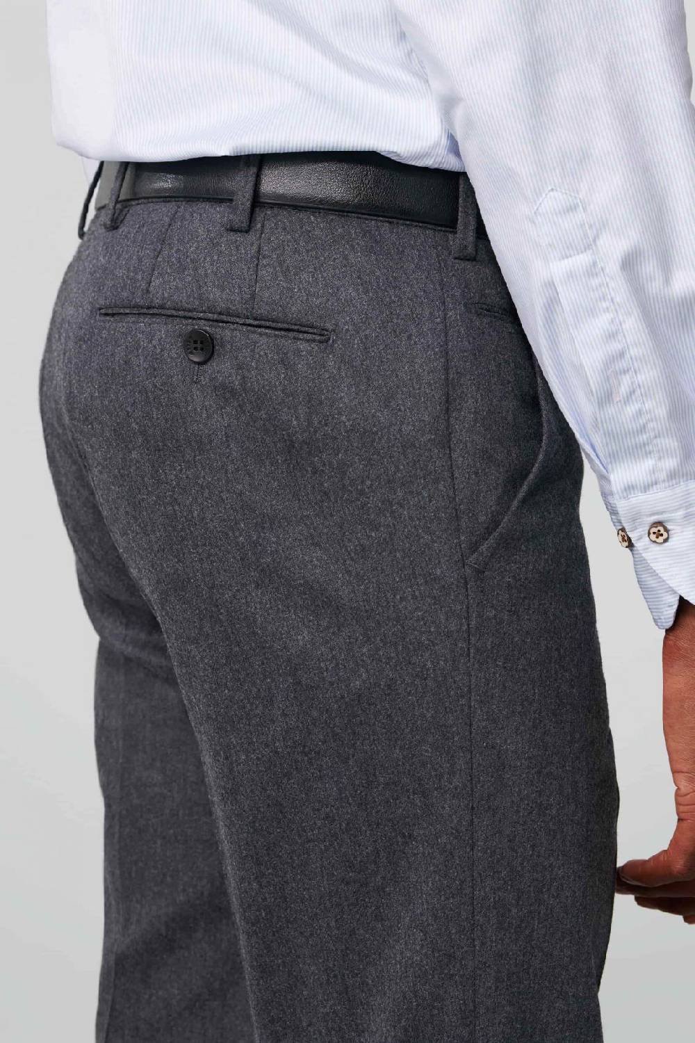 Meyer Pantalone grigio medio meyer in flanella naturalmente caldo antipiega Negozi Online
