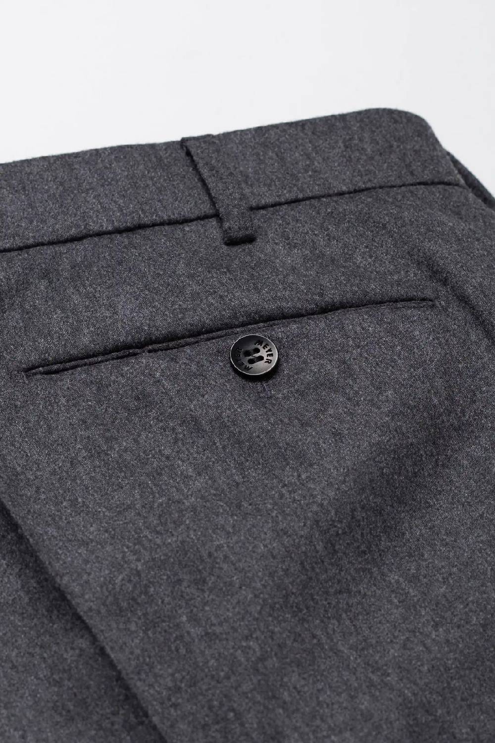 Meyer Pantalone grigio medio meyer in flanella naturalmente caldo antipiega Negozi Online