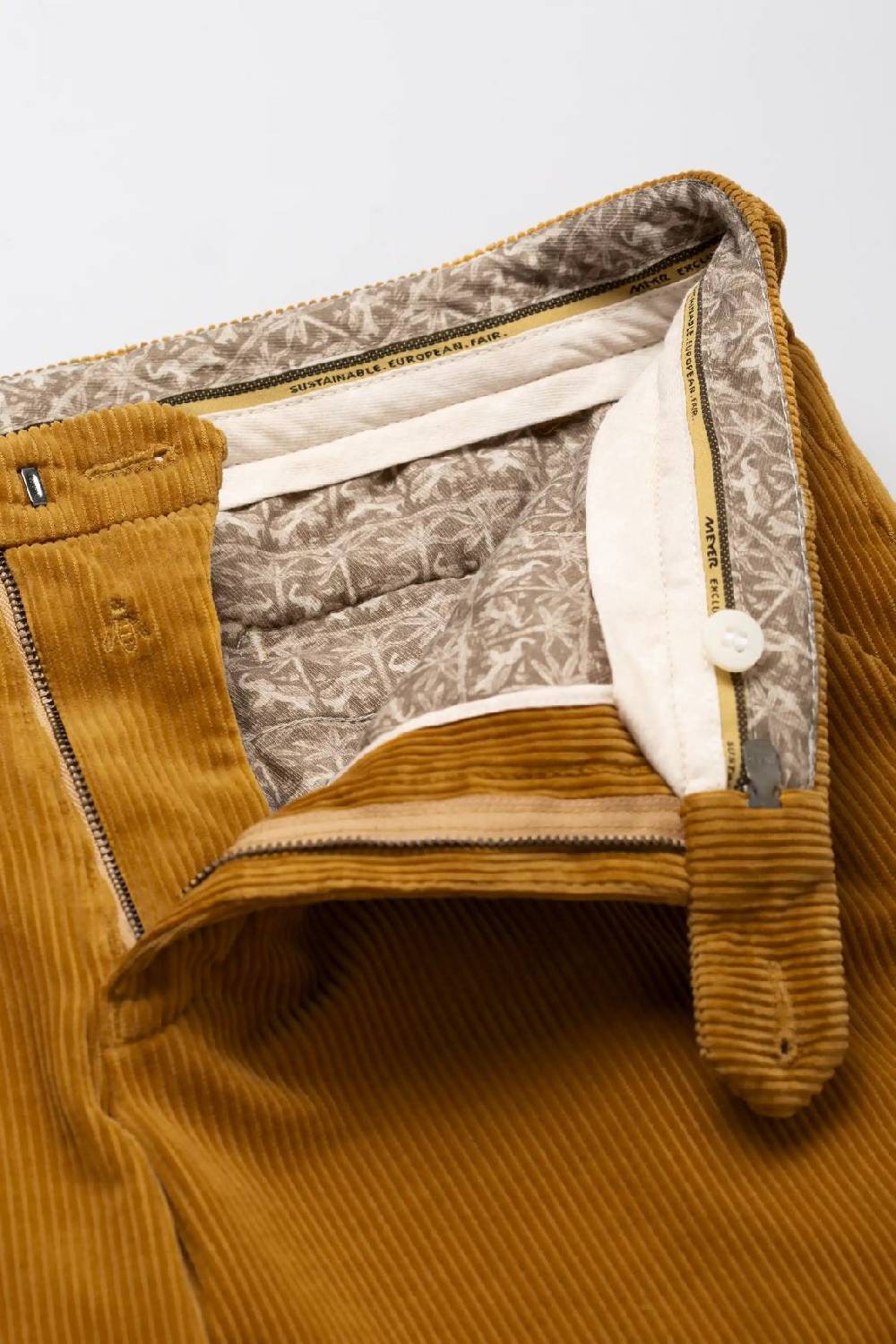 Meyer Pantalone color ambra meyer in velluto a coste luxury modern fit Consegna Veloce
