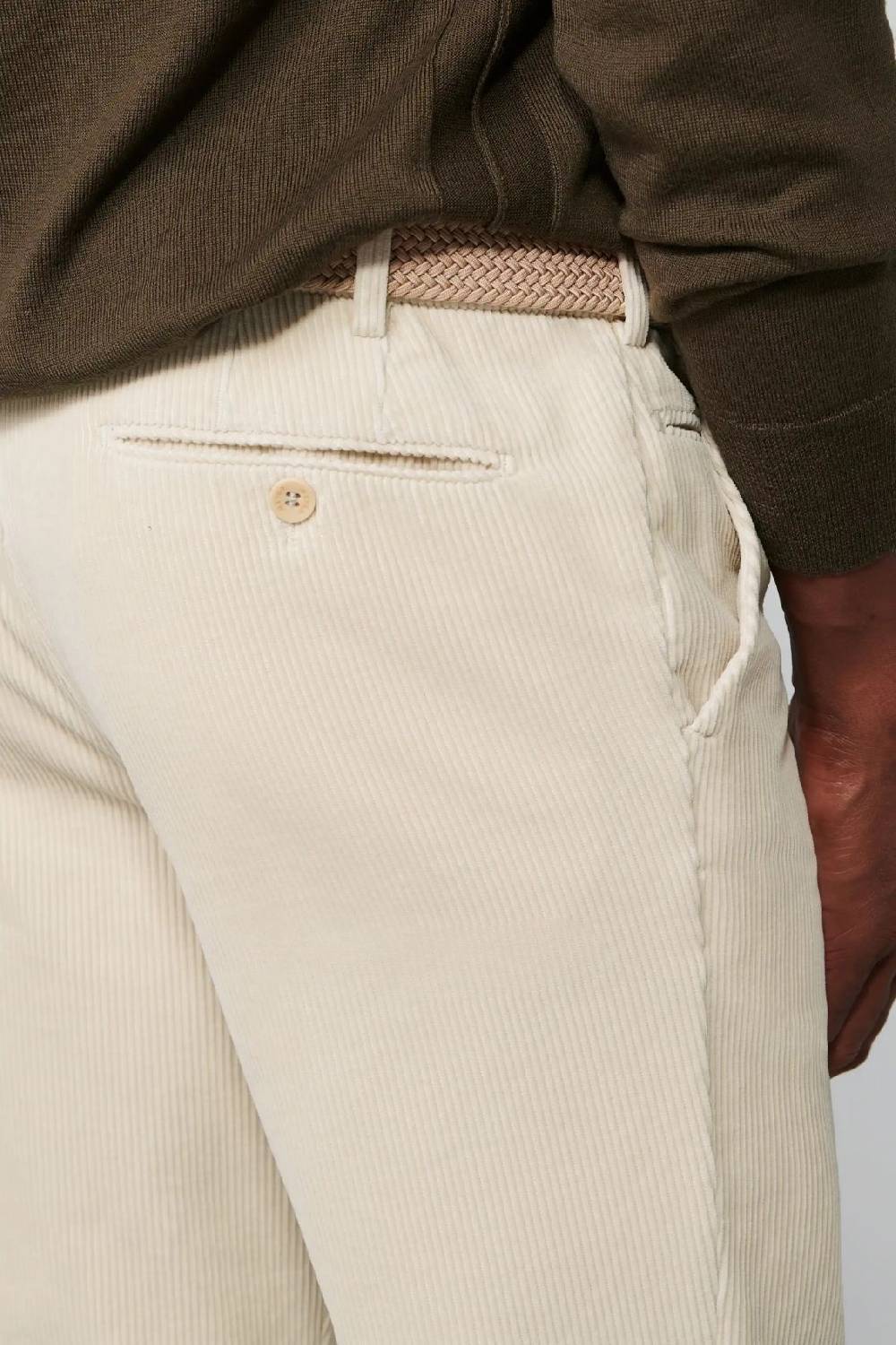 Meyer Pantalone avorio meyer in velluto a coste luxury modern fit Promozione Limitata