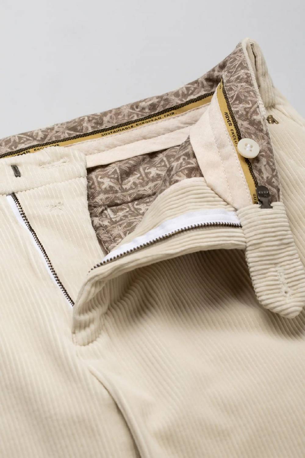 Meyer Pantalone avorio meyer in velluto a coste luxury modern fit Promozione Limitata
