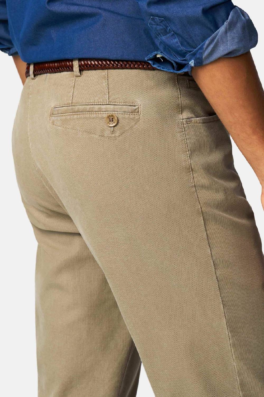 Meyer Pantalone modern fit color pietra meyer cotone microstruttura stretch Shopping Online