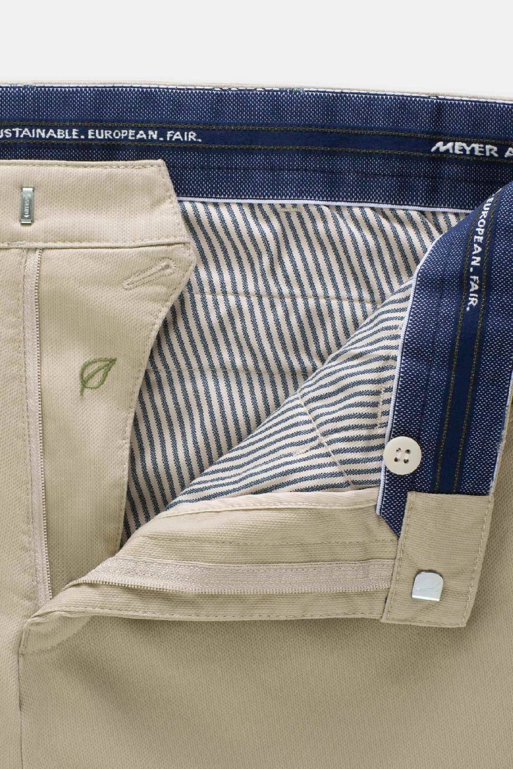 Meyer Pantalone modern fit beige meyer cotone microstruttura stretch Affare Del Giorno