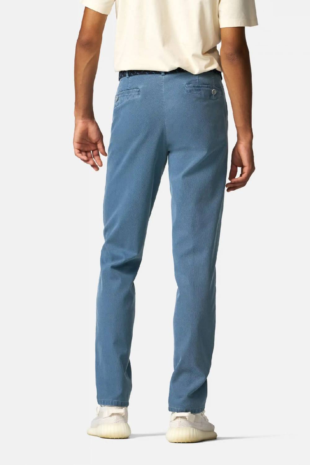Meyer Pantalone modern fit azzurro meyer cotone microstruttura stretch Prezzo Ridotto
