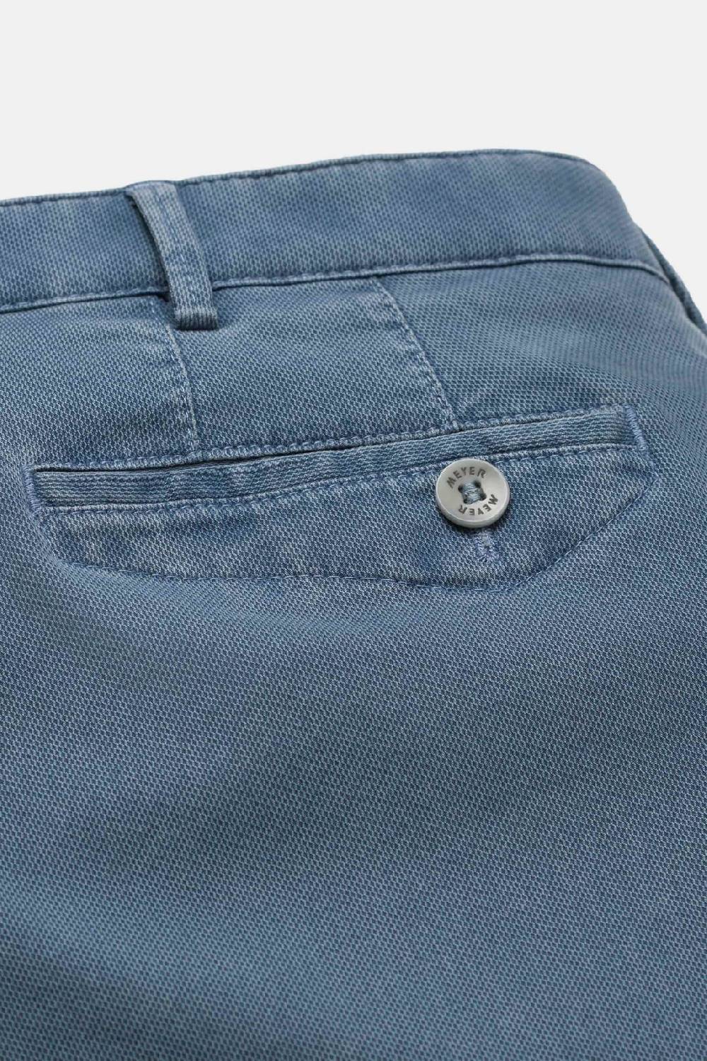 Meyer Pantalone modern fit azzurro meyer cotone microstruttura stretch Prezzo Ridotto