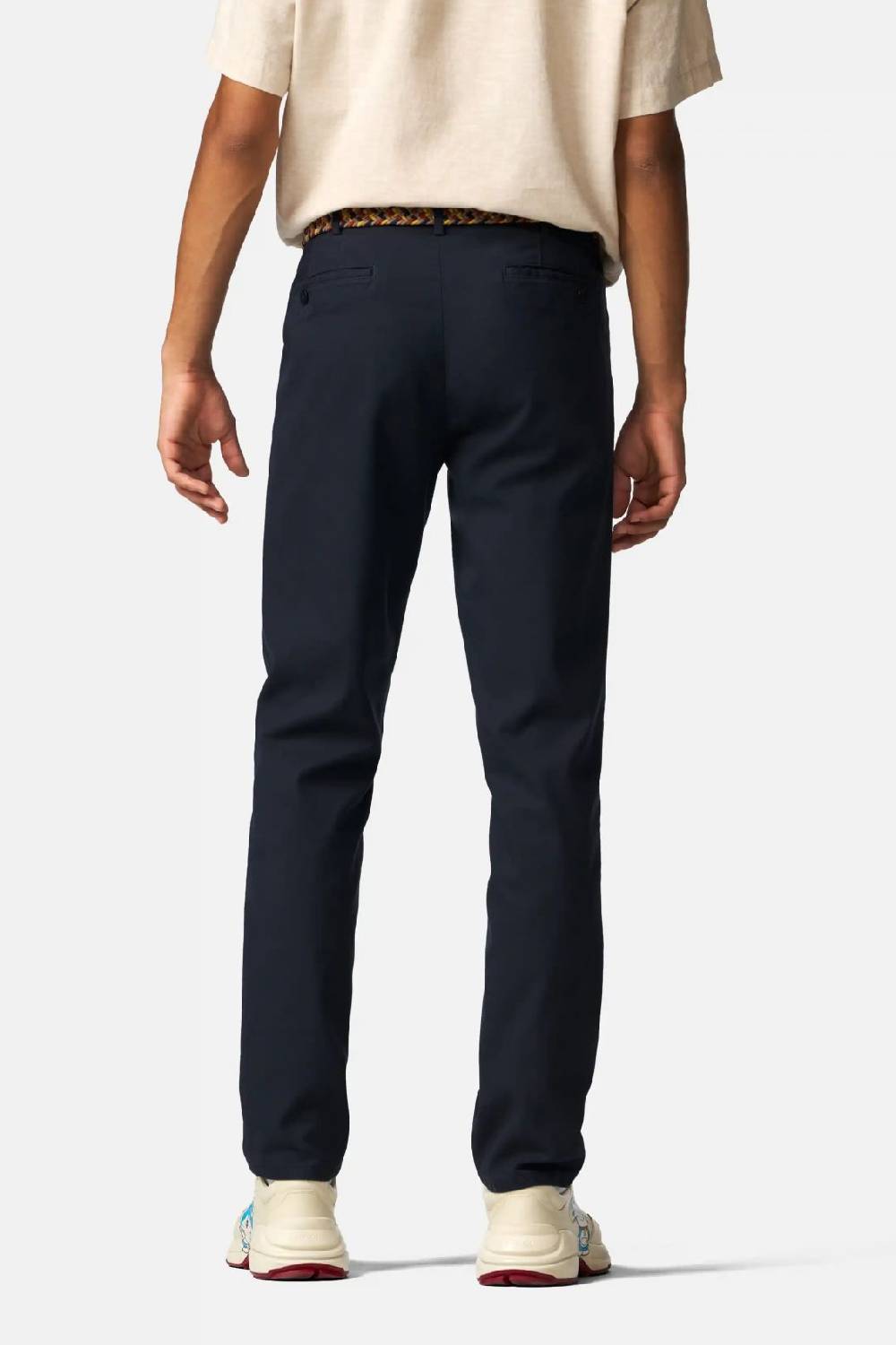 Meyer Pantalone modern fit blu meyer cotone microstruttura stretch Sottocosto