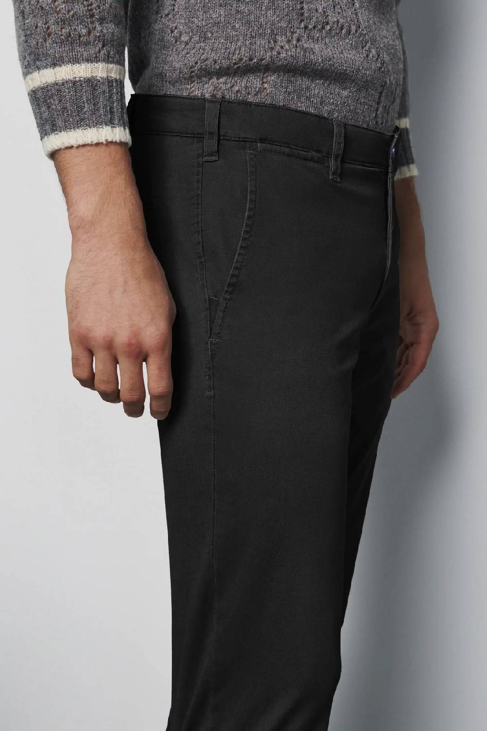 Meyer Pantalone regular fit nero cotone bio stretch m5 by meyer Novità