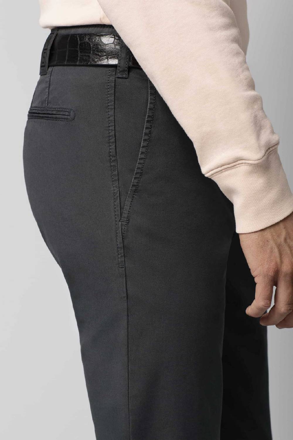Meyer Pantalone regular fit grigio antracite cotone bio stretch m5 by meyer Presa