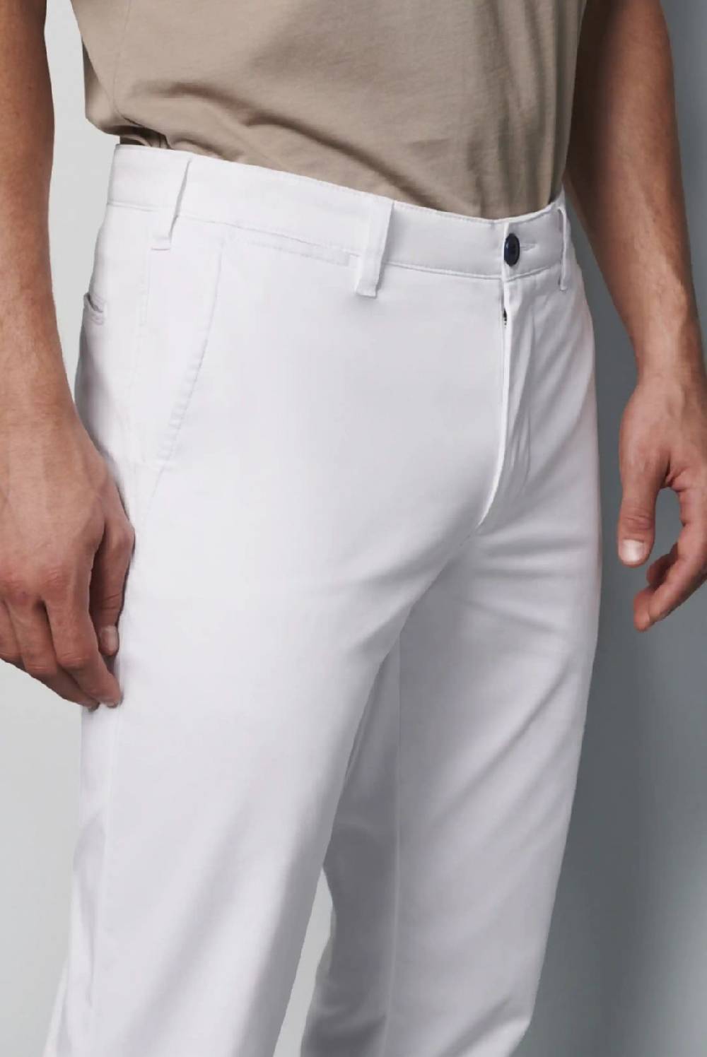 Meyer Pantalone regular fit bianco cotone bio stretch m5 by meyer Economico