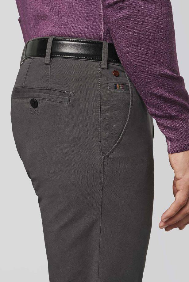 Meyer Pantalone grigio antracite meyer in cotone stretch drop quattro comfort fit Saldi