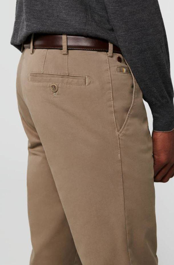 Meyer Pantalone beige meyer in cotone stretch drop quattro comfort fit Vendita Calda