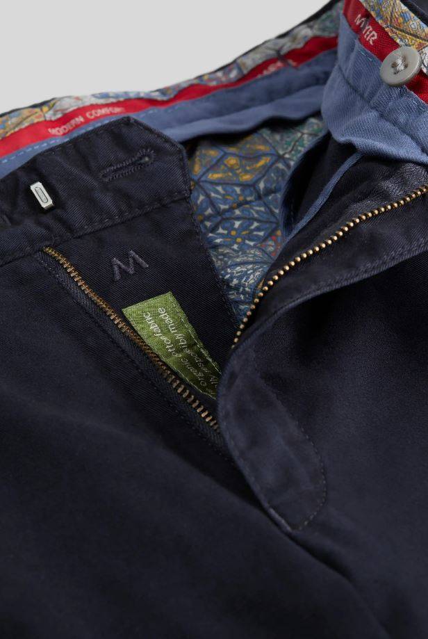 Meyer Pantalone blu meyer in cotone stretch drop quattro comfort fit Vendita Economica