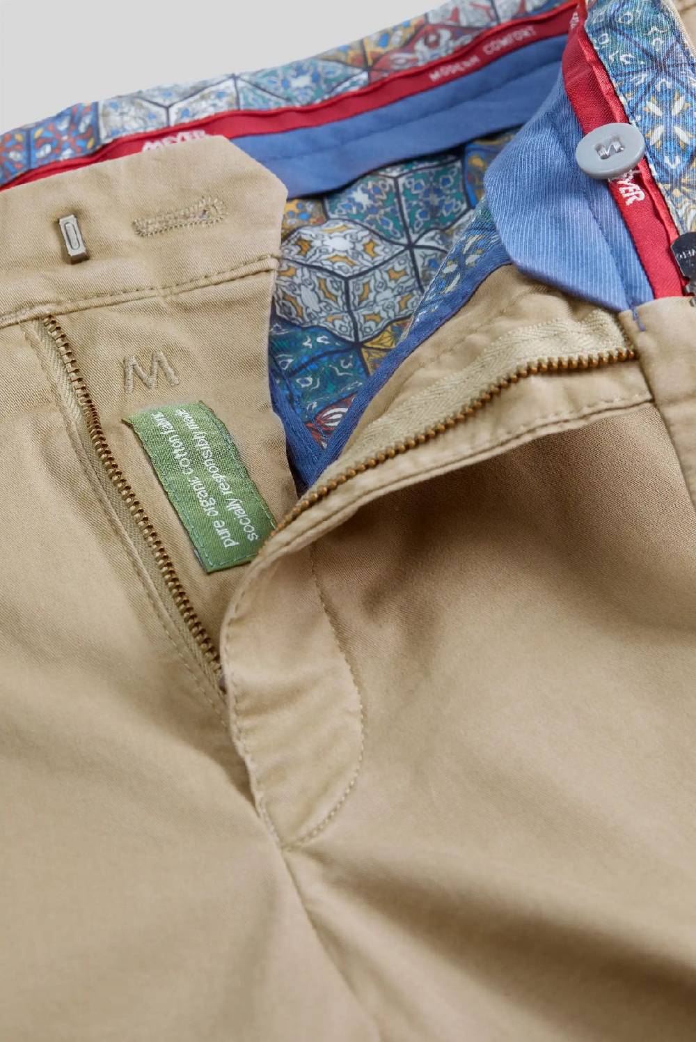 Meyer Pantalone color pietra meyer cotone bio stretch modern fit Saldi Di Fabbrica