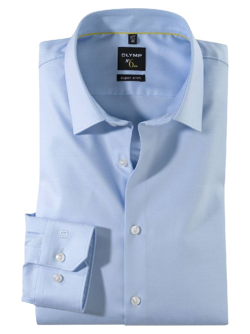 Olymp Camicia celeste super slim fit olymp cotone twill stretch