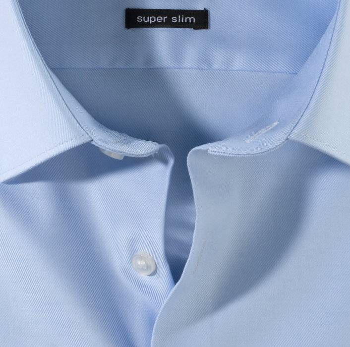 Olymp Camicia celeste super slim fit olymp cotone twill stretch Negozio