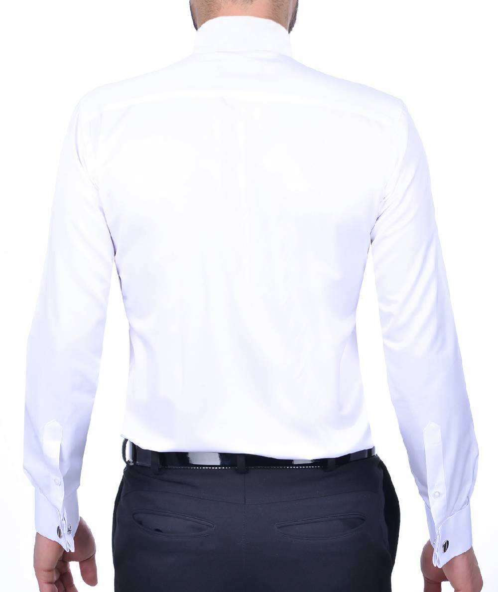 Baggi Camicia da cerimonia slim fit baggi collo diplomatico In Saldo
