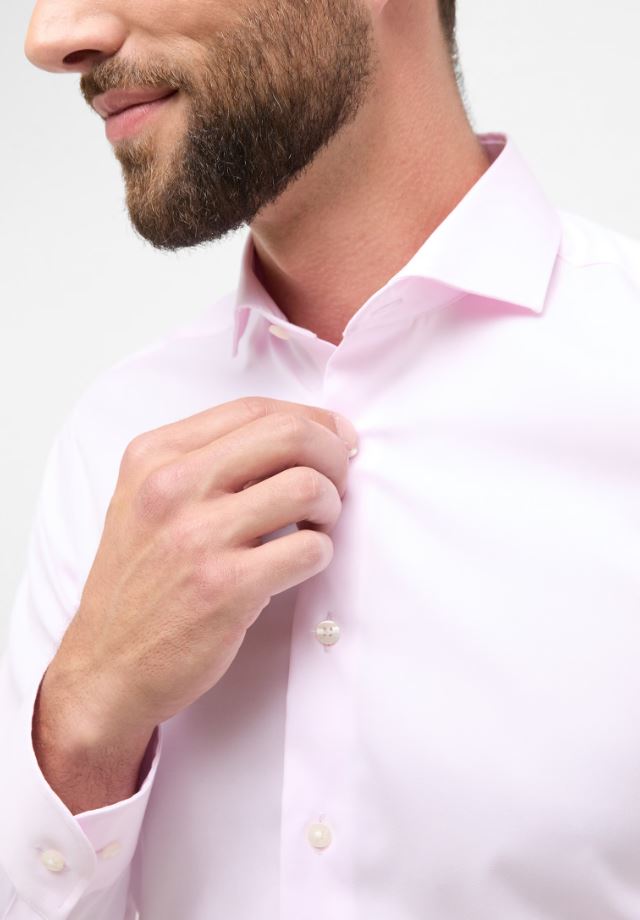Eterna Camicia rosa eterna slim fit collo francese cotone cover Italy