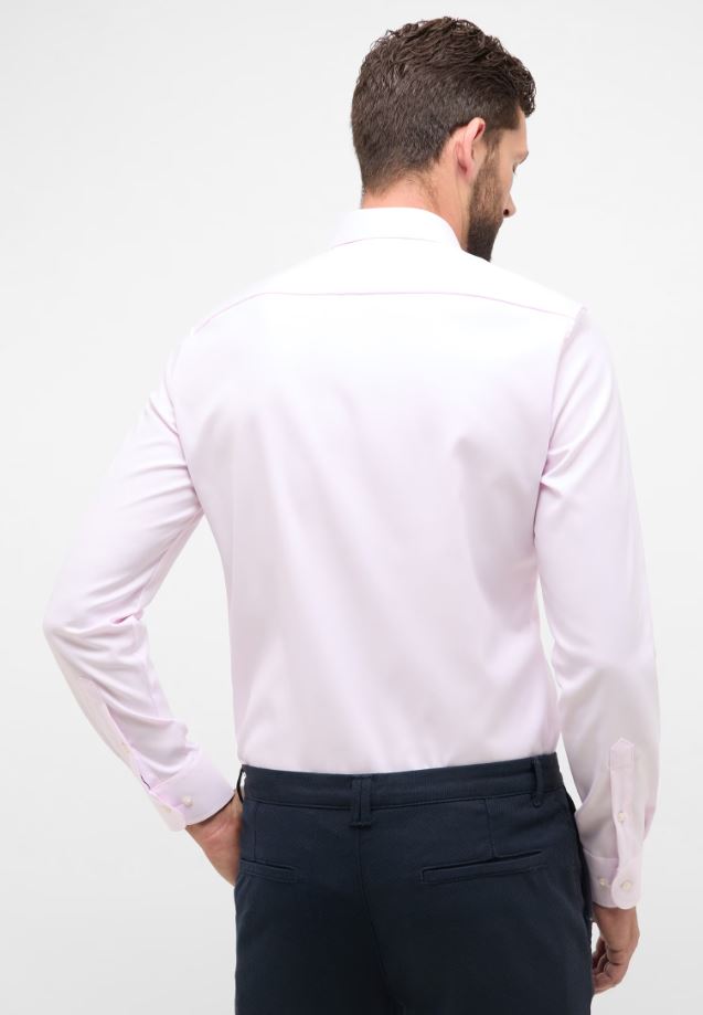 Eterna Camicia rosa eterna slim fit collo francese cotone cover Italy