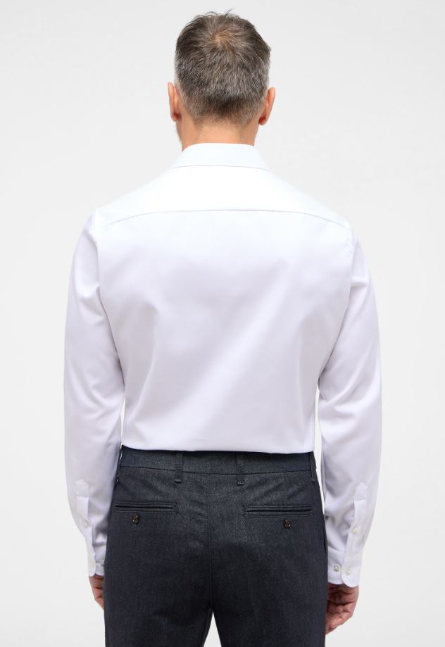 Eterna Camicia bianca eterna slim fit collo francese cotone cover Vendita