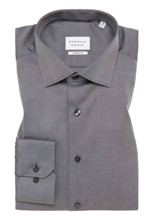 Eterna Camicia grigia eterna modern fit collo classico italiano Pezzi Unici