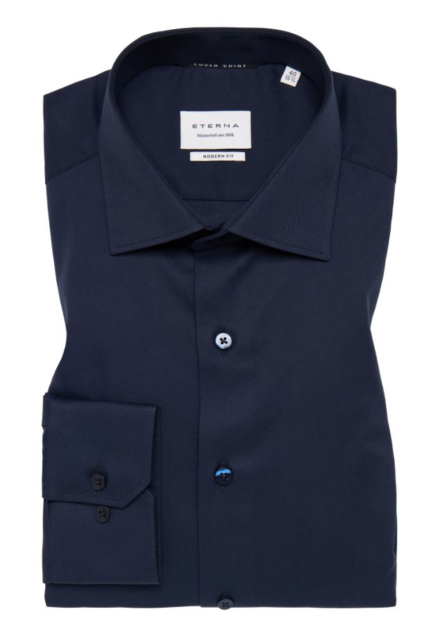Eterna Camicia blu eterna modern fit collo classico italiano Soddisfazione Garantita