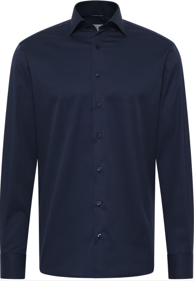 Eterna Camicia blu eterna modern fit collo classico italiano Soddisfazione Garantita