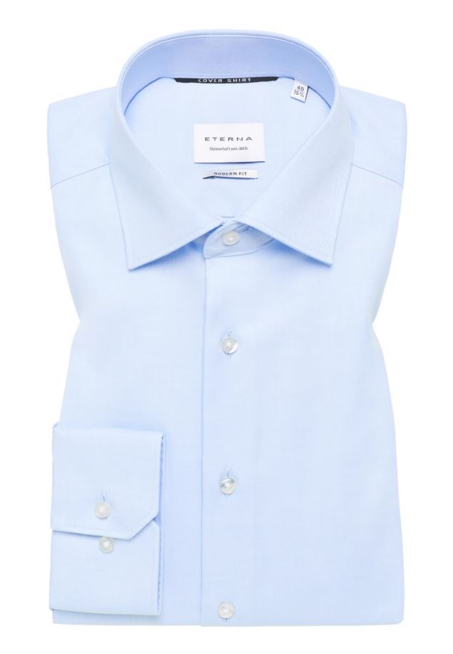 Eterna Camicia celeste eterna modern fit collo classico italiano Consegna Veloce