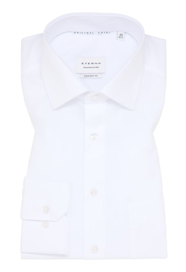 Eterna Camicia bianca eterna comfort fit in popeline no stiro Shopping Online