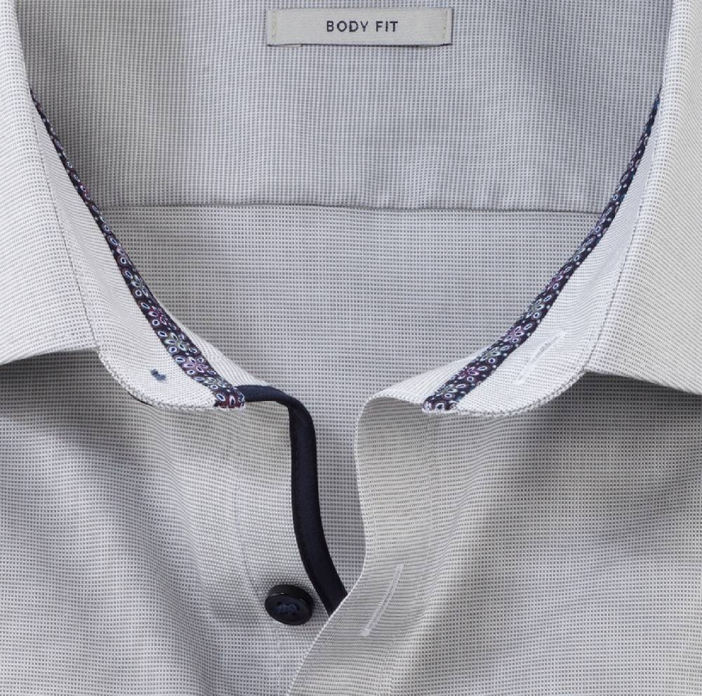 Olymp Camicia olymp level five grigio mastice slim fit cotone stretch Prezzo Ridotto