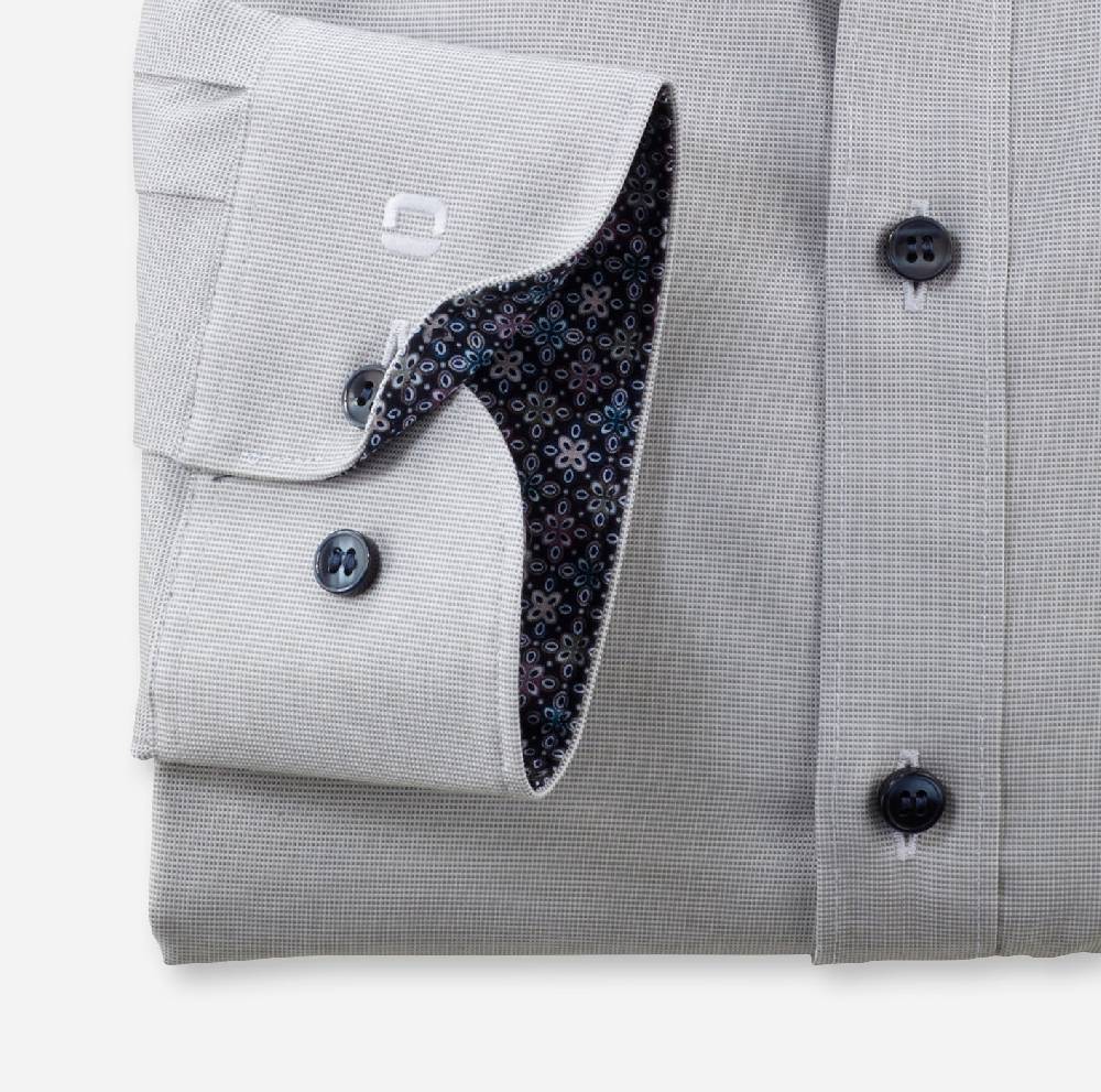Olymp Camicia olymp level five grigio mastice slim fit cotone stretch Prezzo Ridotto
