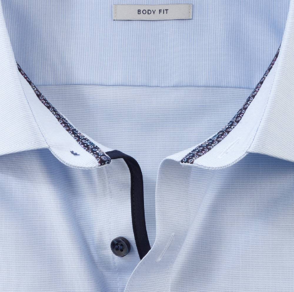 Olymp Camicia olymp level five celeste slim fit cotone stretch Sottocosto
