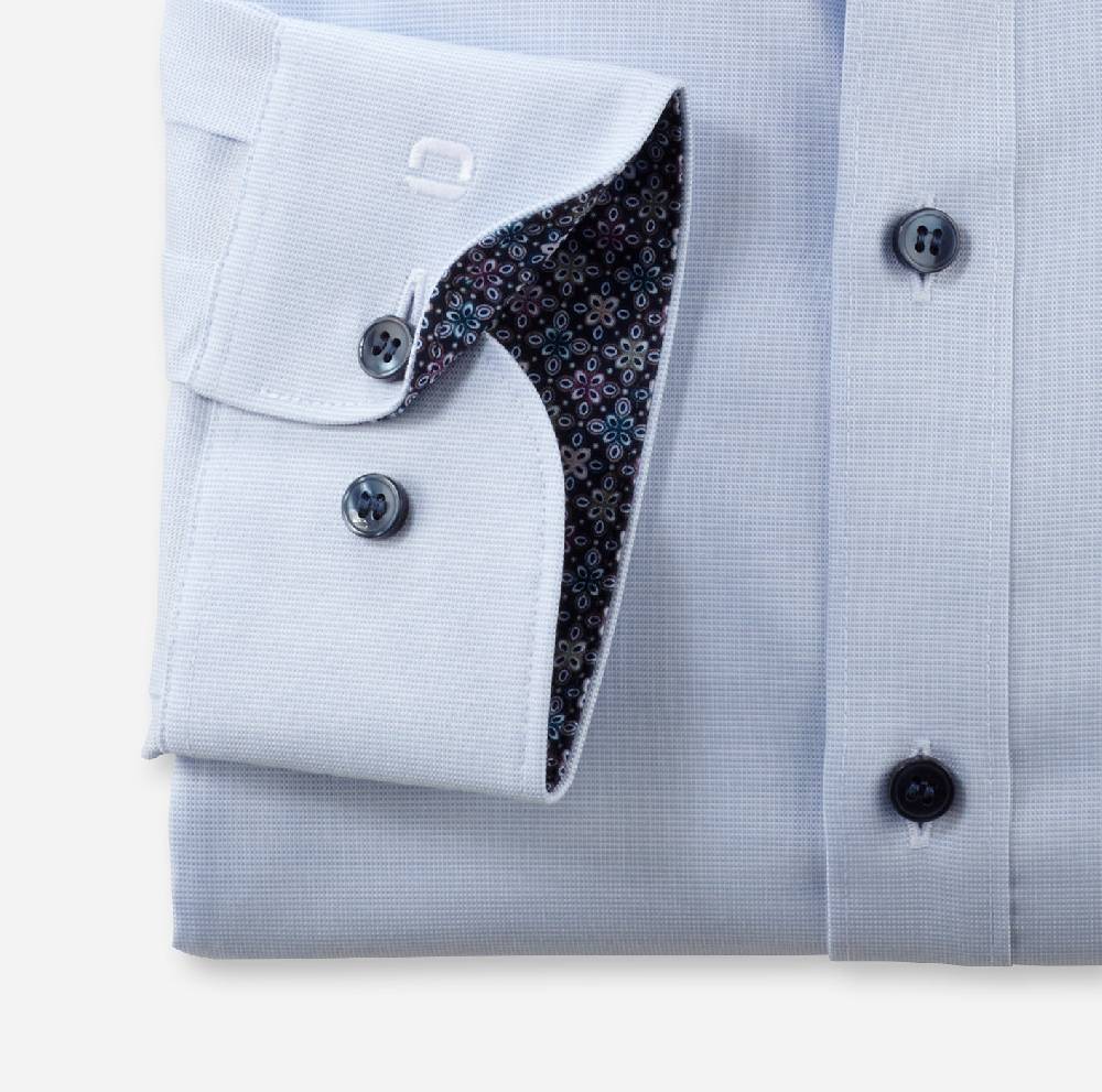 Olymp Camicia olymp level five celeste slim fit cotone stretch Sottocosto