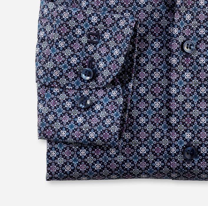 Olymp Camicia olymp slim fit blu cotone stretch stampato Novità