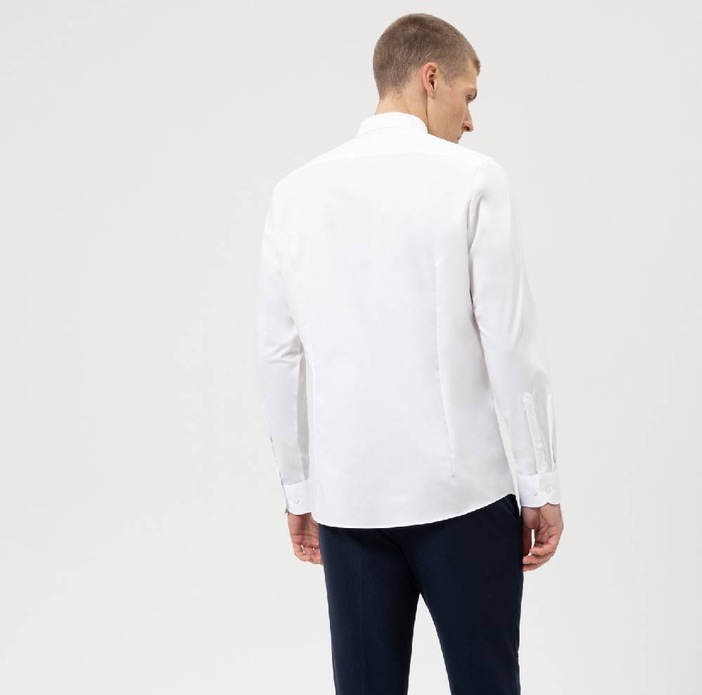 Olymp Camicia olymp bianca slim fit cotone twill stretch facile stiro Hotsell