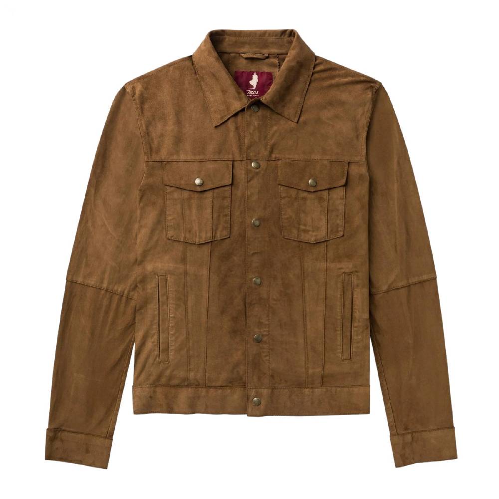 MCS Giacca overshirt sportiva mcs in pelle scamosciata