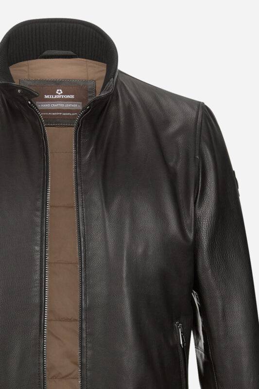 Milestone Bomber giubbino nero in pelle milestone Moda