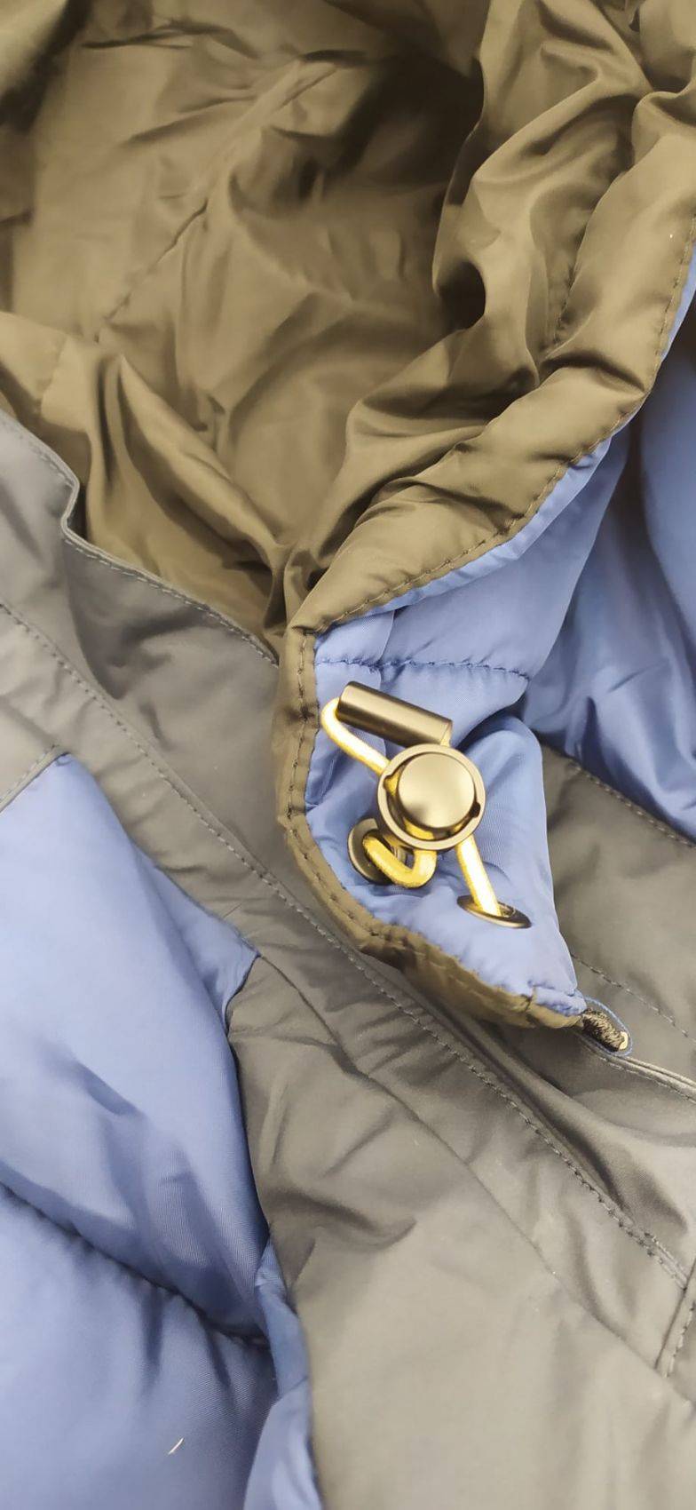 Adimari Parka in eco piuma blu adimari con cappuccio Qualità