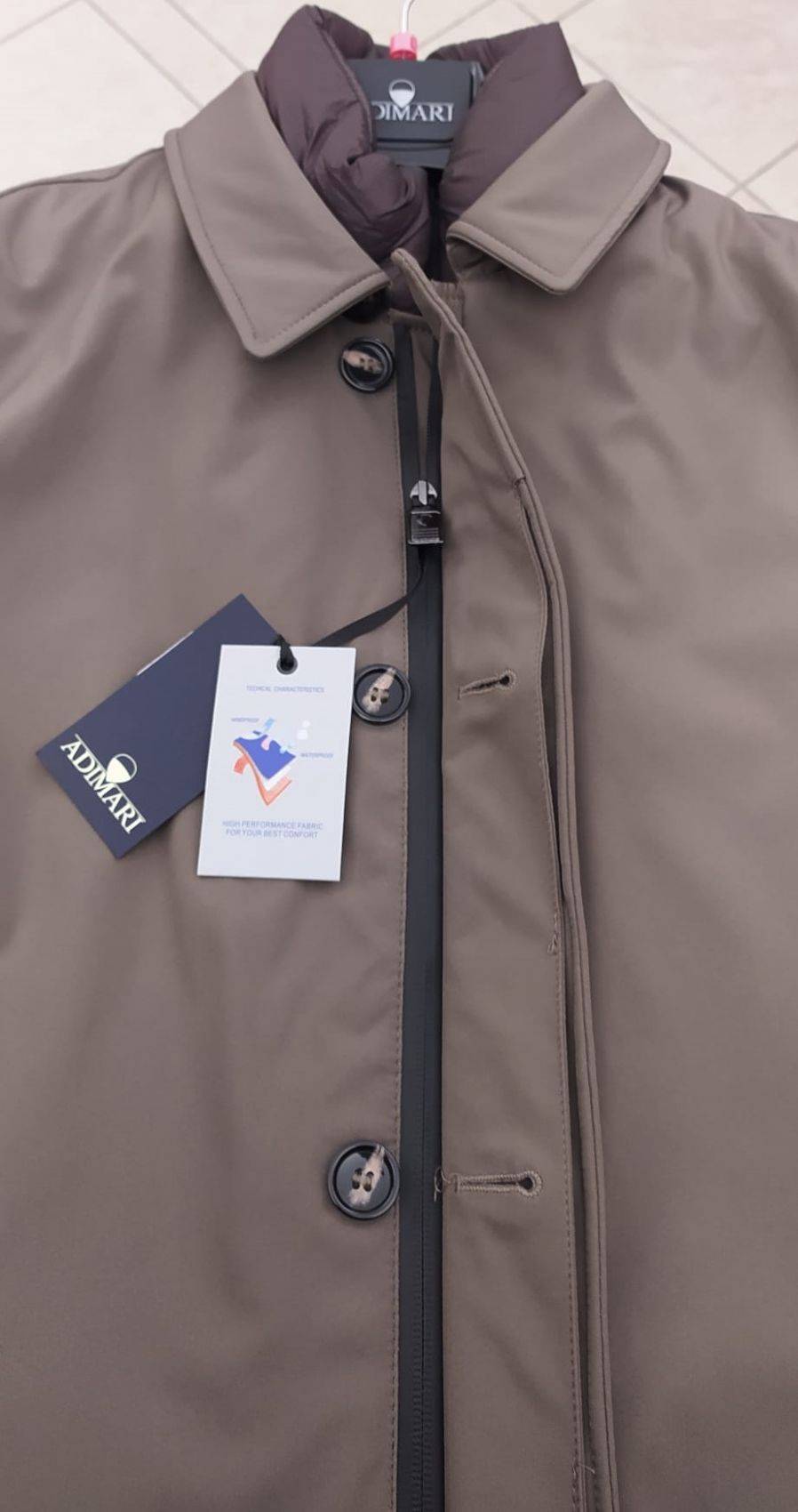 Adimari Trench impermeabile imbottito blu con pettorina anti vento staccabile Vendita