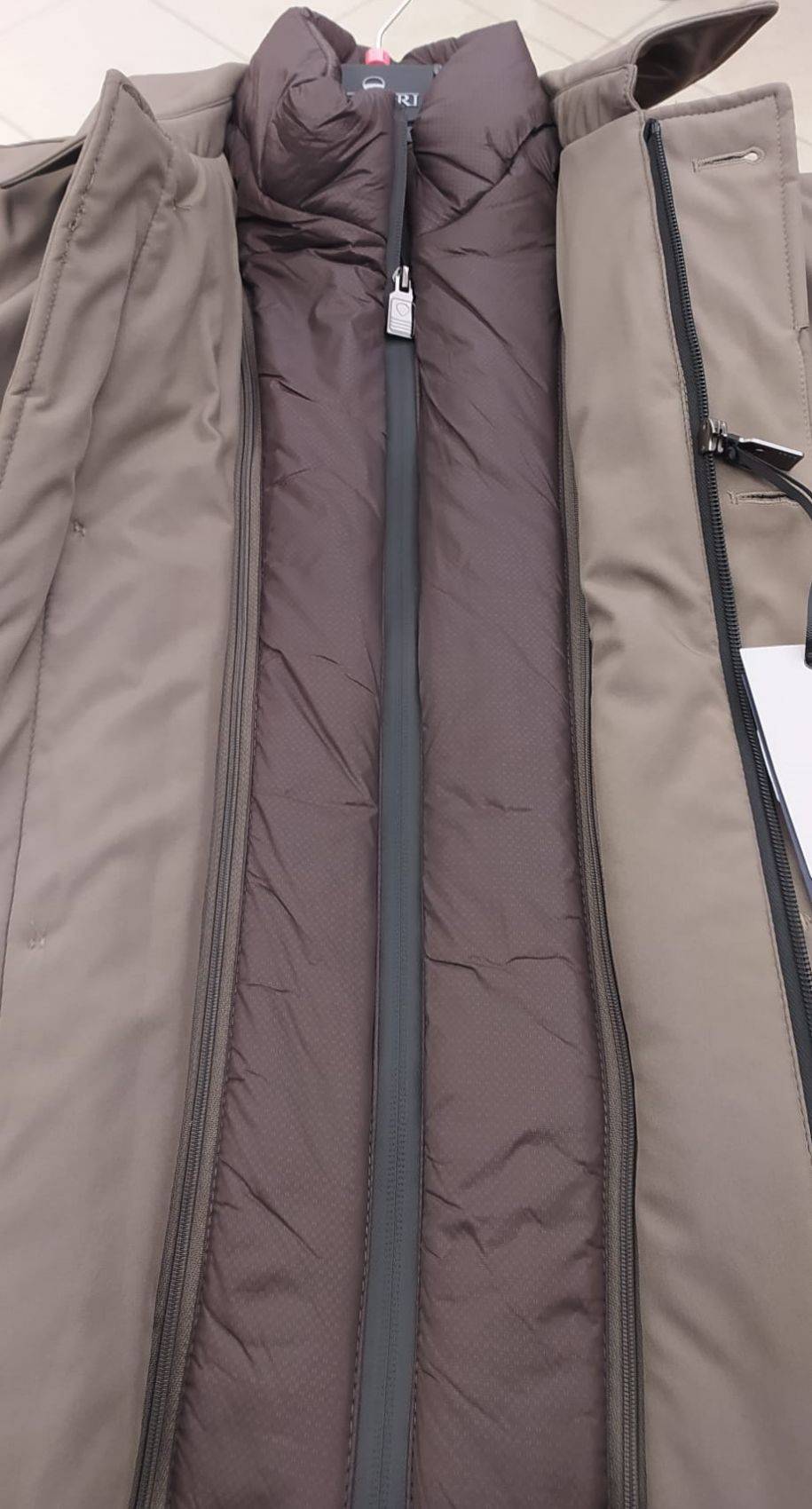Adimari Trench impermeabile imbottito blu con pettorina anti vento staccabile Vendita