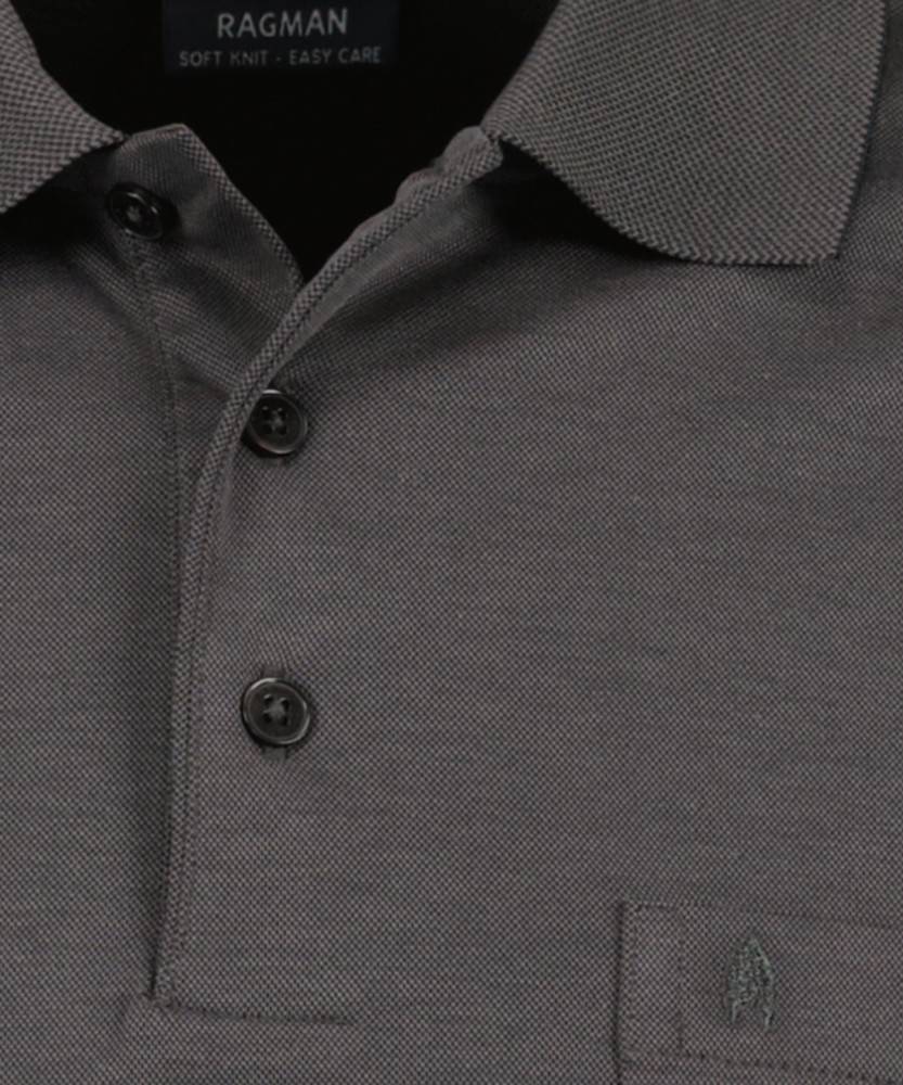 Ragman Polo grigio scuro con taschino ragman no stiro modern fit Economico