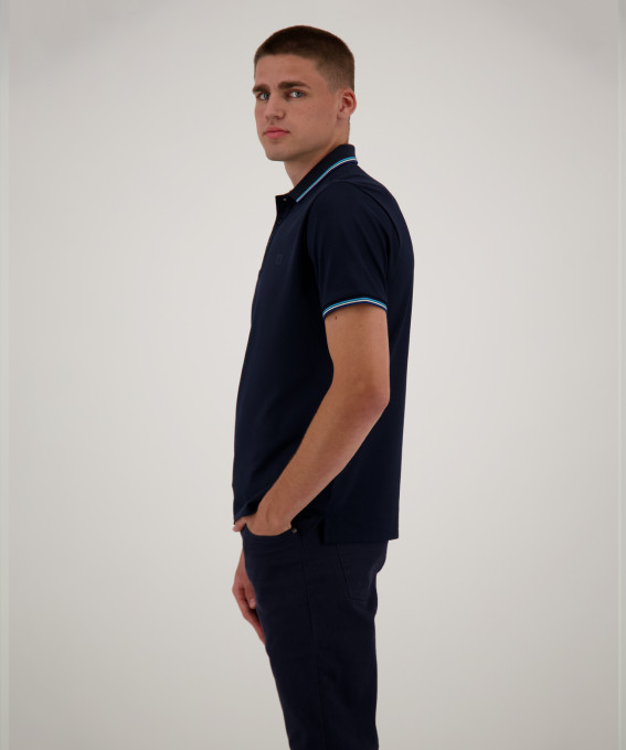 Ragman Polo blu scuro in tessuto performante ragman modern fit Hotsell