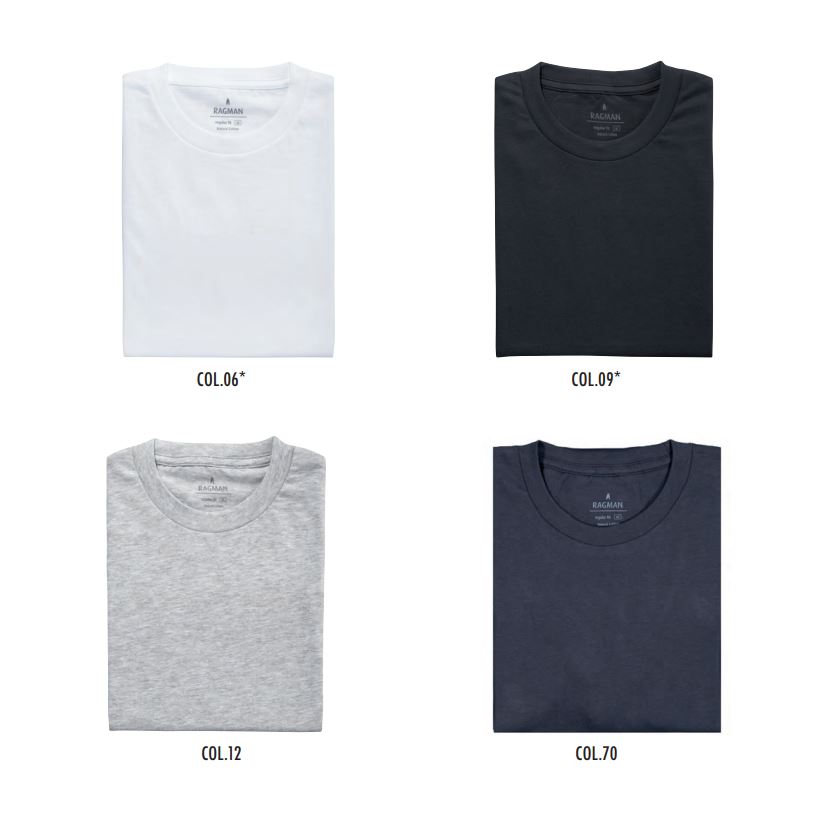 Ragman Due t-shirt grigie ragman in cotone stretch Vendite Flash