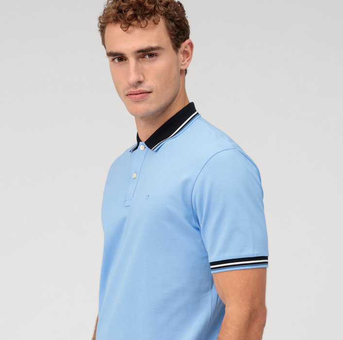 Olymp Polo celeste olymp regular fit cotone piqué Negozi Online