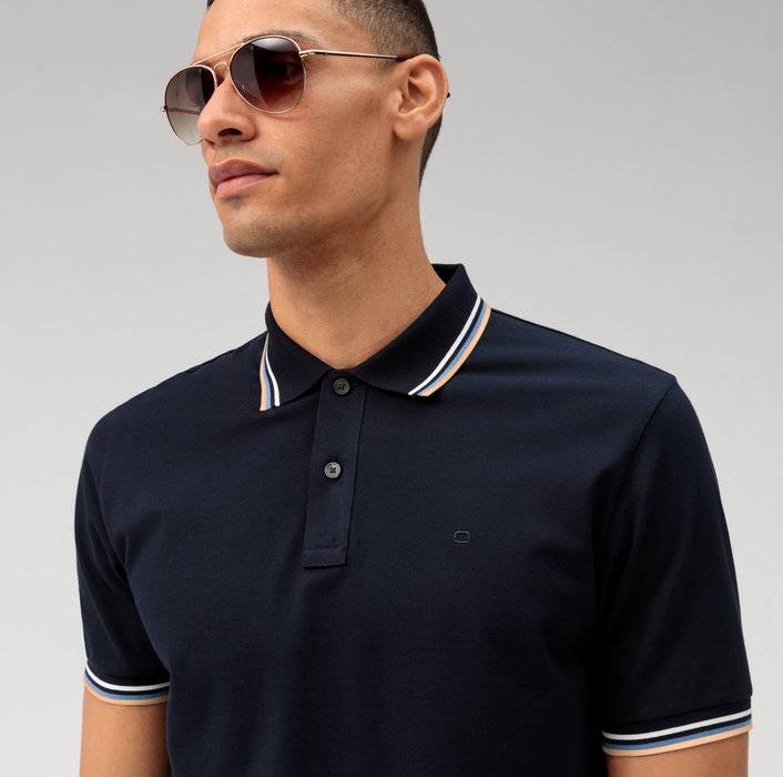 Olymp Polo blu olymp regular fit cotone piqué Acquista Ora