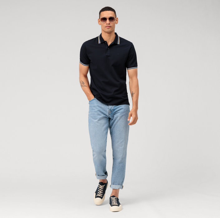 Olymp Polo blu olymp regular fit cotone piqué Acquista Ora
