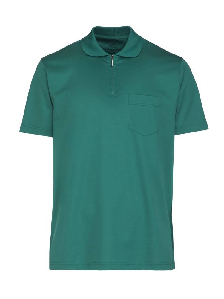 Montechiaro Polo zip montechiaro maniche corte in jersey filo di scozia con taschino Consegna Veloce