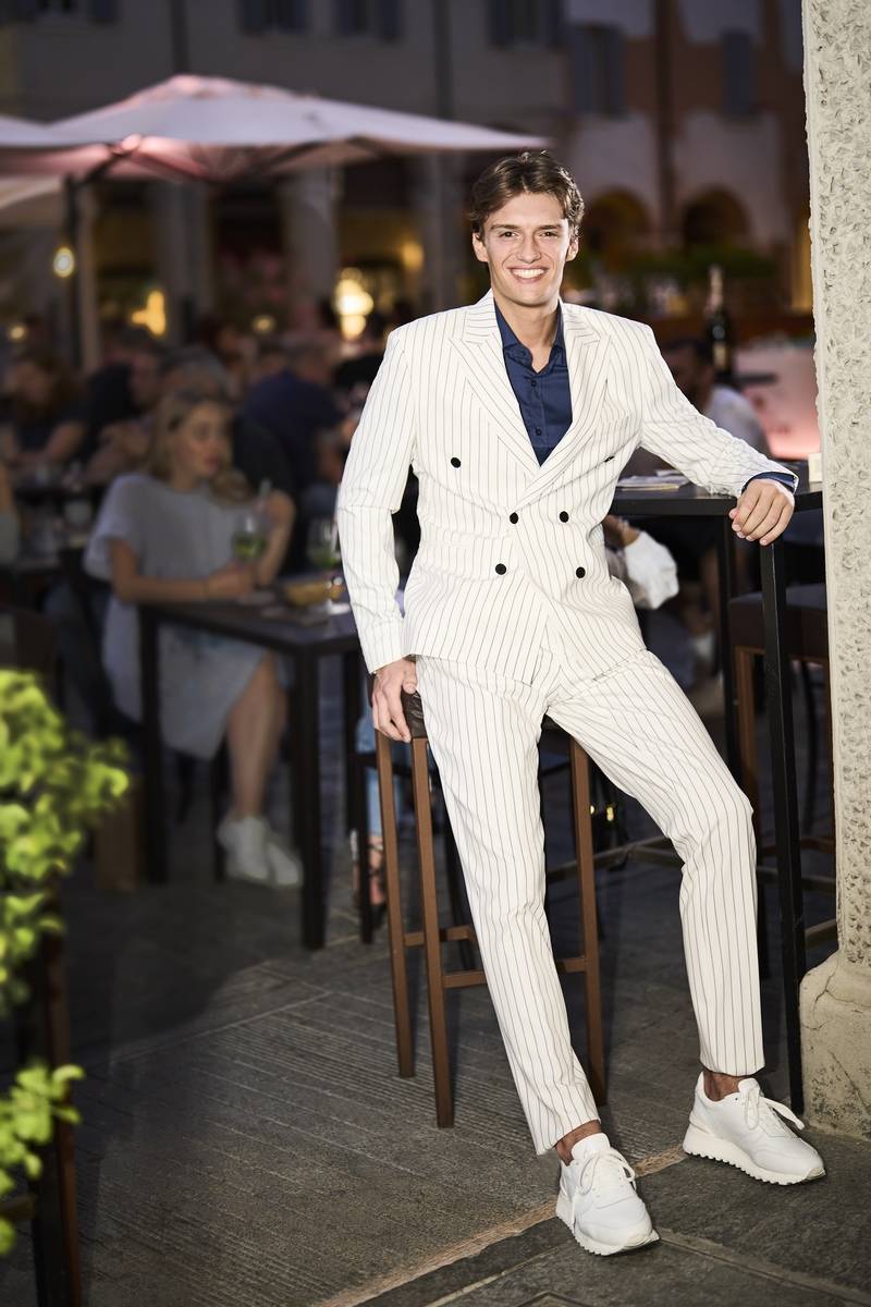 Musani Milano Cerimonia Abito musani gessato a doppio petto slim fit Fino Al -60%