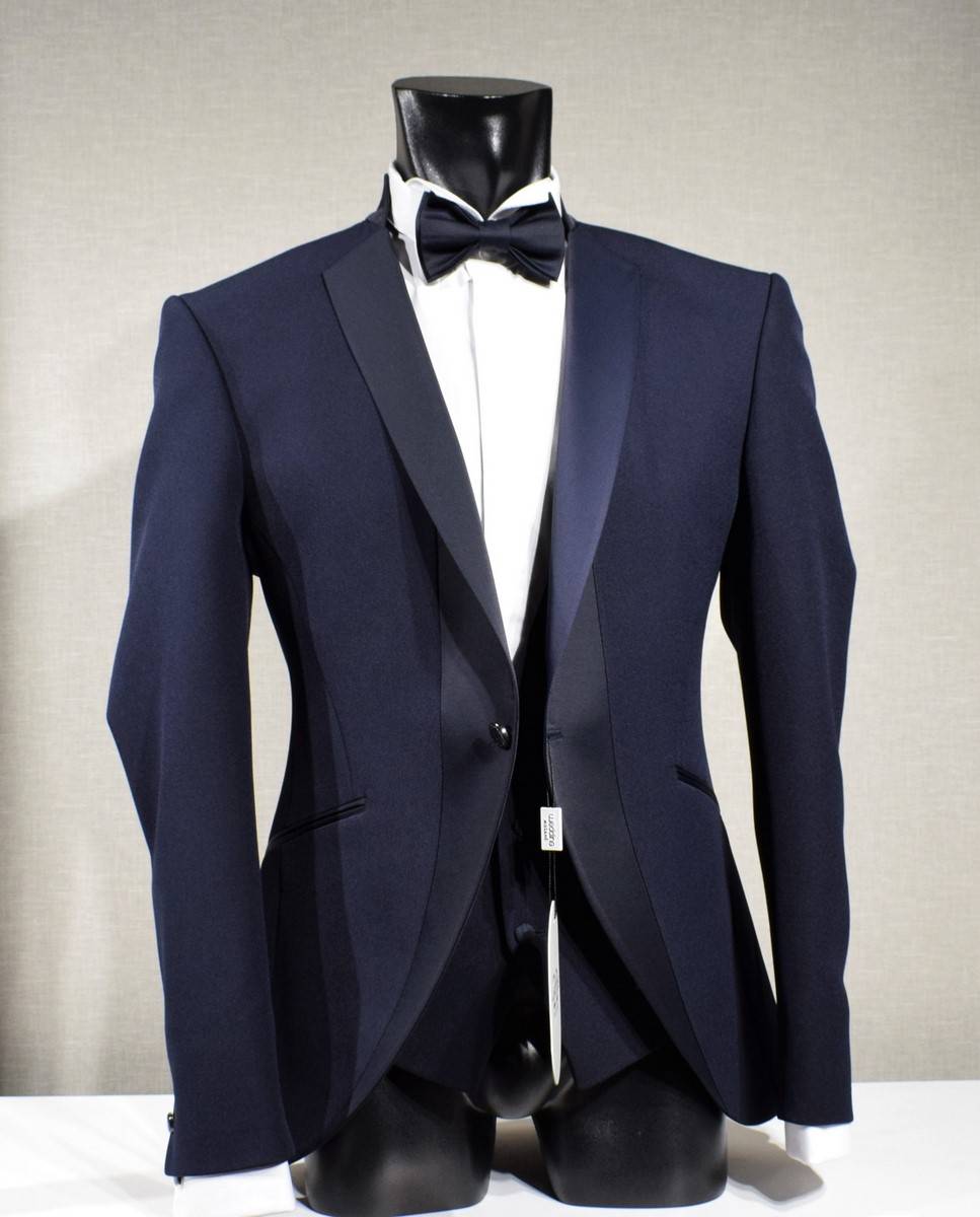 Musani Milano Cerimonia Abito smoking moderno blu musani slim fit Outlet