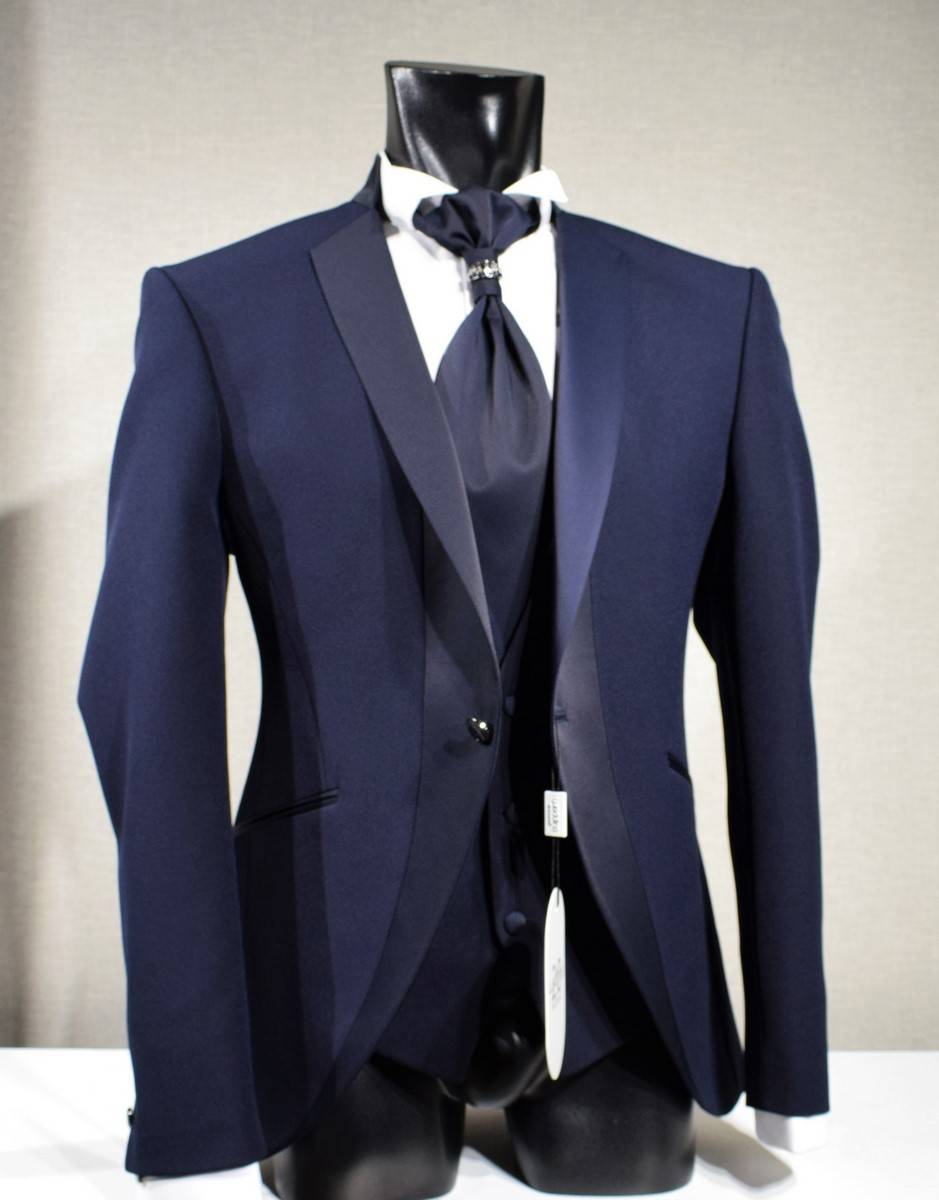 Musani Milano Cerimonia Abito smoking moderno blu musani slim fit Outlet